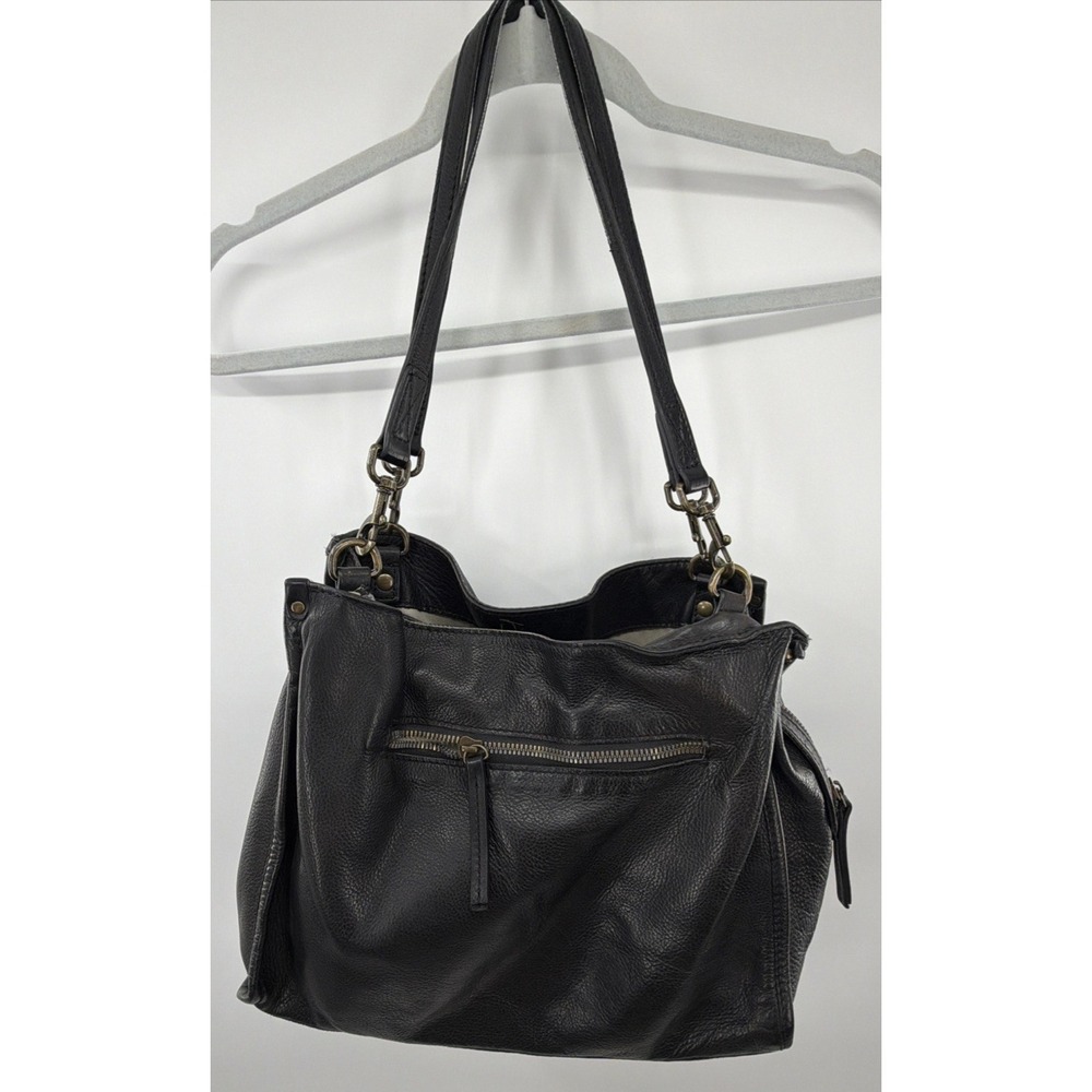 American Leather Company Lenox Triple Entry‎ Black Leather Satchel Handbag - Picture 13 of 16